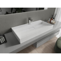 Umyvadlo z litého mramoru MEXEN AVA 90 cm - s otvorem pro baterii - bílé, 23019001