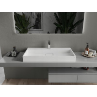 Umyvadlo z litého mramoru MEXEN AVA 90 cm - s otvorem pro baterii - bílé, 23019001