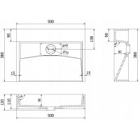 Umyvadlo z litého mramoru MEXEN AVA 50 cm - s otvorem pro baterii - bílé, 23015001