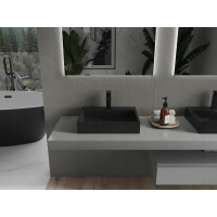 Umyvadlo z litého mramoru MEXEN AVA 50 cm - s otvorem pro baterii - černé, 23015071