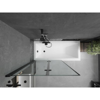 Vanová zástěna MEXEN CASTOR 100x150 cm - černá - čiré sklo s černým rámem, 892-100-002-70-70