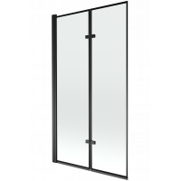 Vanová zástěna MEXEN CASTOR 100x150 cm - černá - čiré sklo s černým rámem, 892-100-002-70-70