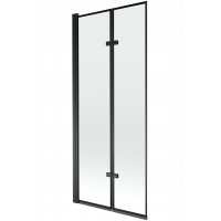 Vanová zástěna MEXEN CASTOR 80x150 cm - černá - čiré sklo s černým rámem, 892-080-002-70-70