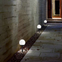 Solární zahradní lampa - koule, sada 6 ks