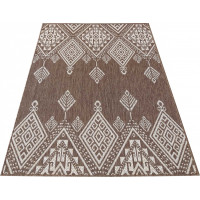 Kusový koberec Needle - ornament - hnědý