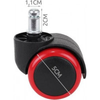 Kolečka kancelářské židle - 5 ks - červená