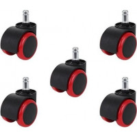 Kolečka kancelářské židle - 5 ks - červená
