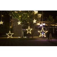 Světelný závěs Hvězdy - 138 LED - teplá bílá