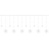Světelný závěs Vločky a hvězdy - 138 LED - studená bílá 31V