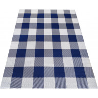 Kusový tkaný koberec Parla - bílomodrý