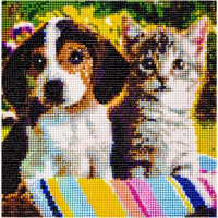 Diamantová mozaiková výšivka H16215 - Pes a kočka