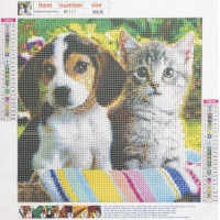 Diamantová mozaiková výšivka H16215 - Pes a kočka