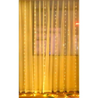 Světelný závěs s dálkovým ovladačem 300 LED USB - teplá bílá