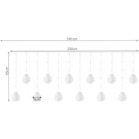 Světelný závěs s dálkovým ovladačem Baňky 108 LED USB - vícebarevný