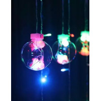 Světelný závěs s dálkovým ovladačem Baňky 108 LED USB - vícebarevný