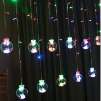 Světelný závěs s dálkovým ovladačem Baňky 108 LED USB - vícebarevný