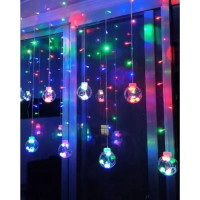 Světelný závěs s dálkovým ovladačem Baňky 108 LED USB - vícebarevný