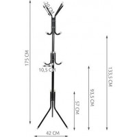 Stojanový věšák 175 x 42 cm - černý