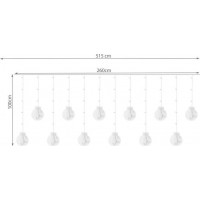 Světelný závěs Baňky - 108 LED - studená bílá 31V