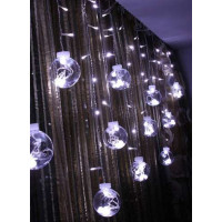 Světelný závěs Baňky - 108 LED - studená bílá 31V