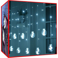 Světelný závěs Baňky - 108 LED - studená bílá 31V