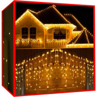 Vánoční dekorační osvětlení - rampouchy 300 LED teplá bílá