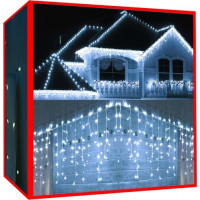 Vánoční dekorační osvětlení - rampouchy 300 LED - studená bílá
