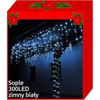 Vánoční dekorační osvětlení - rampouchy 300 LED - studená bílá