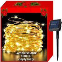 Solární vánoční osvětlení - 100 LED - bílé