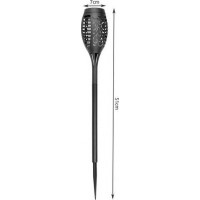 Zahradní solární pochodeň 12 LED, 3.7 V , 51 cm 4 ks