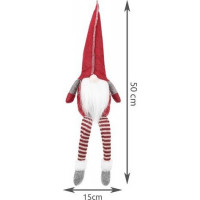 Vánoční sedící elf 50 cm - červený