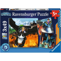 RAVENSBURGER Puzzle Jak vycvičit draka: Devět království 3x49 dílků