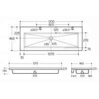 Keramické umyvadlo SPIRIT WHITE 2 120 cm - bílé