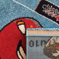 Dětský koberec Auta - modrý