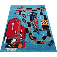 Dětský koberec Auta - modrý