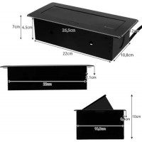 Výklopná trojitá zásuvka do pracovní desky - černá