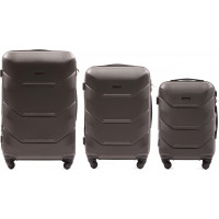 Moderní cestovní kufry PAVO - set S+M+L - tmavě šedé