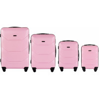 Moderní cestovní kufry PAVO - set XS+S+M+L - světle růžové