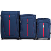Moderní cestovní tašky STRIPE 2 - set S+M+L - tmavě modré