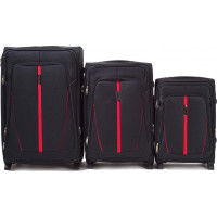 Moderní cestovní tašky STRIPE 2 - set S+M+L - černé