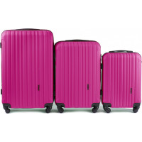Moderní cestovní kufry FLAMENGO - set S+M+L - růžové