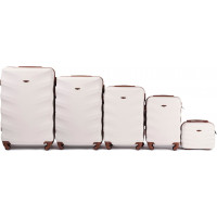 Moderní cestovní kufry ARROW - set KK+XS+S+M+L - krémově bílé