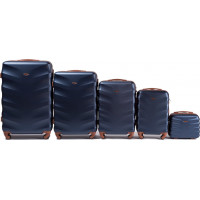 Moderní cestovní kufry ARROW - set KK+XS+S+M+L - tmavě modré