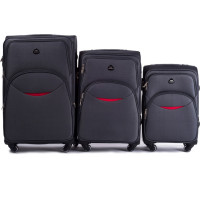 Moderní cestovní tašky SMILE - set S+M+L - tmavě šedé