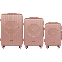 Moderní cestovní kufry WILL - set S+M+L - rose gold