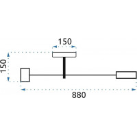 Stropní LED svítidlo GRID extend 81W - černé/hnědé + ovladač