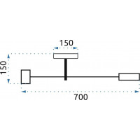 Stropní LED svítidlo GRID extend 60W - černé/hnědé + ovladač