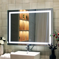 Obdélníkové zrcadlo REA ANGULAR 80x60 cm - s LED podsvícením