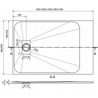 Sprchová SMC vanička MEXEN HUGO 80x130 cm - černá, 42708013