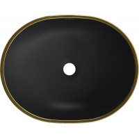 Keramické umyvadlo MEXEN VIKI - černé matné se zlatým okrajem, 21054875